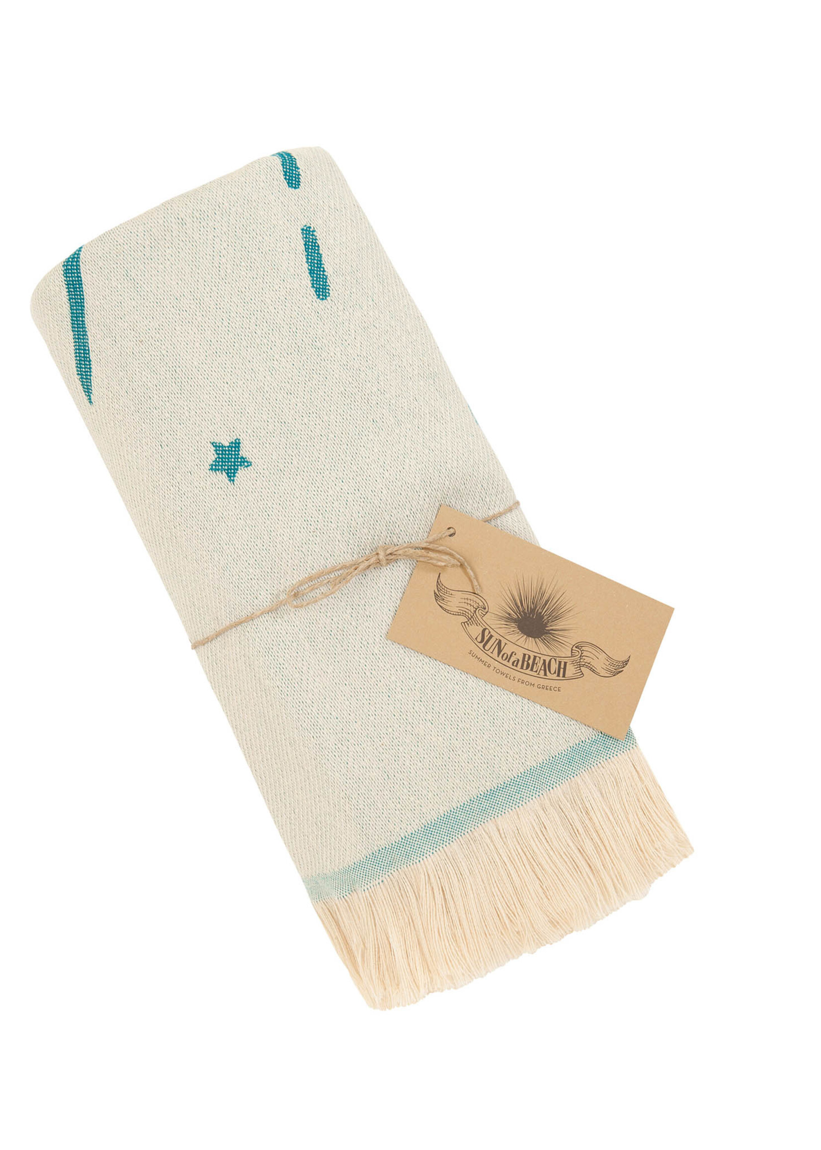 Sun of a Beach  vederlichte petrolblauw Derde Oog strandhanddoek - hamamdoek