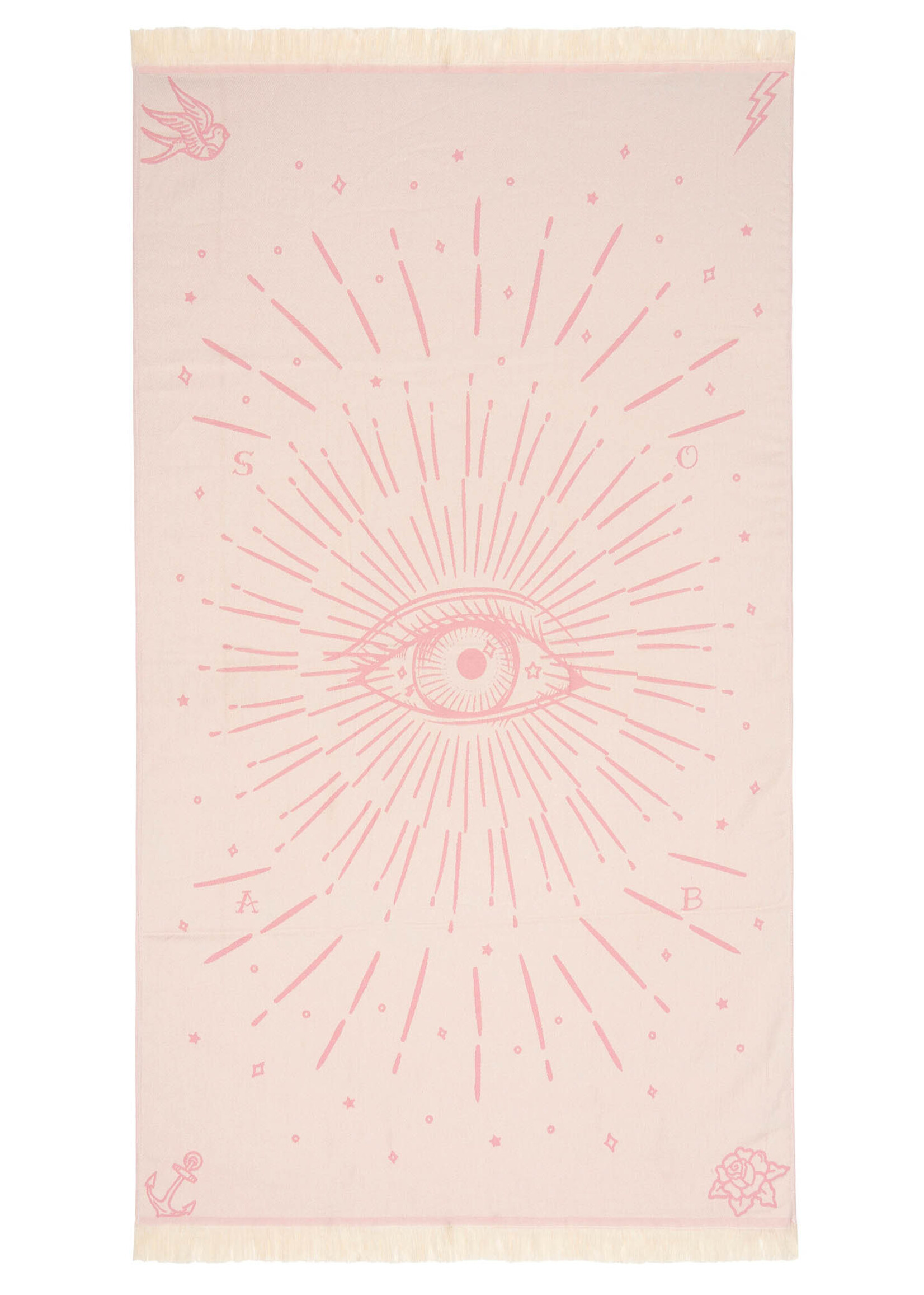 Sun of a Beach  vederlichte roze Derde Oog strandhanddoek - hamamdoek