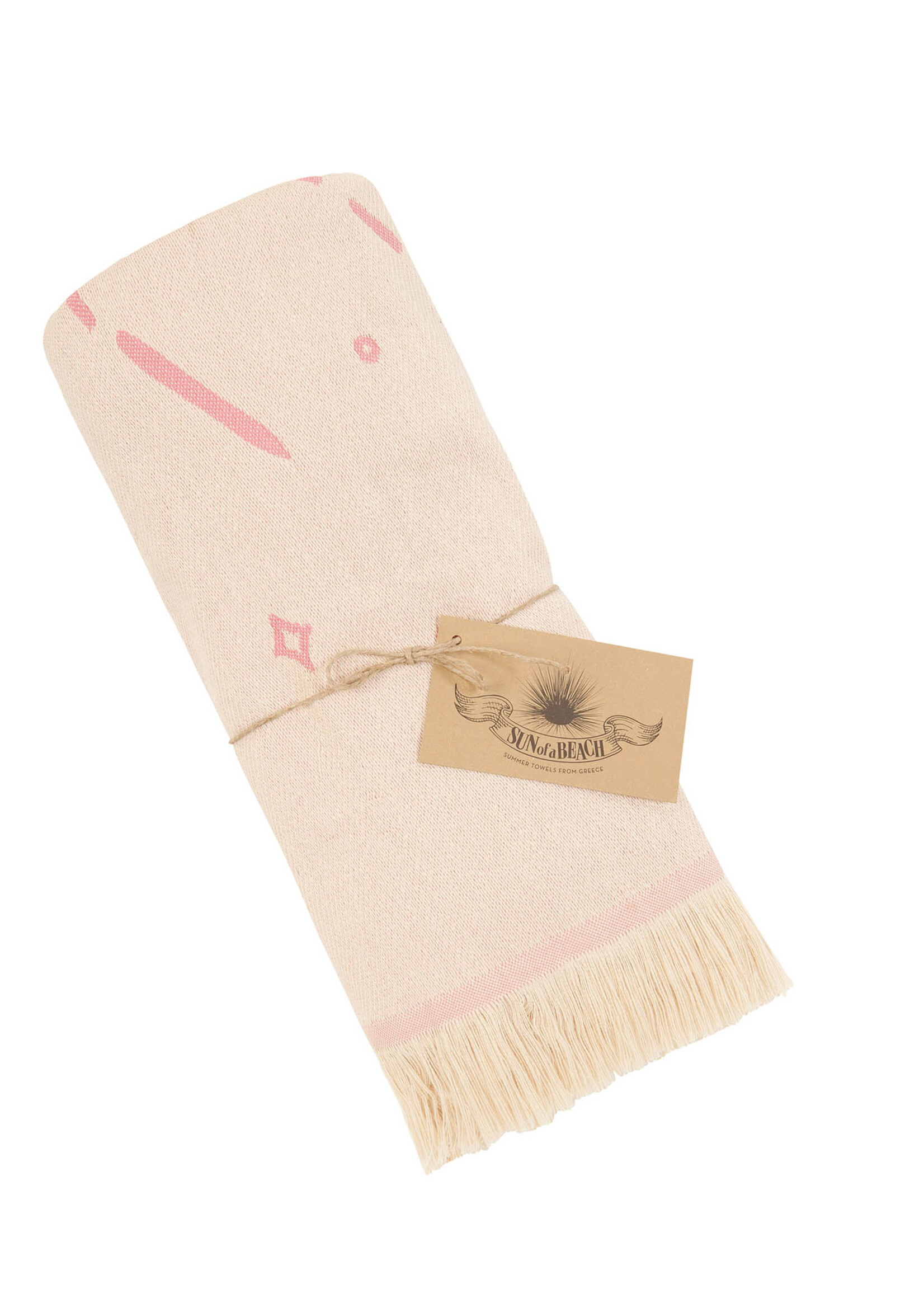 Sun of a Beach  vederlichte roze Derde Oog strandhanddoek - hamamdoek