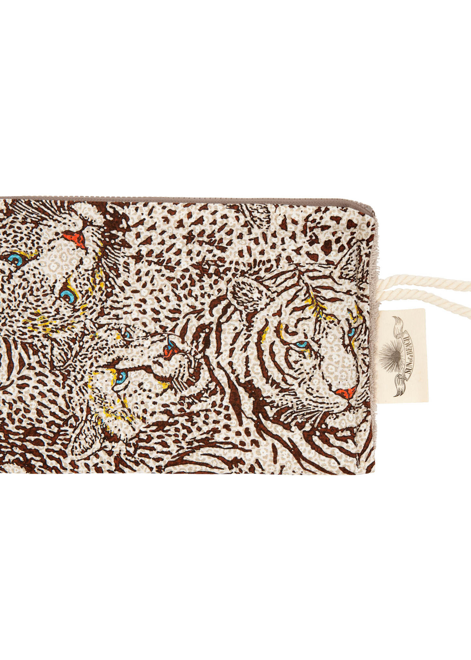 Sun of a Beach  strand clutch met luipaarden
