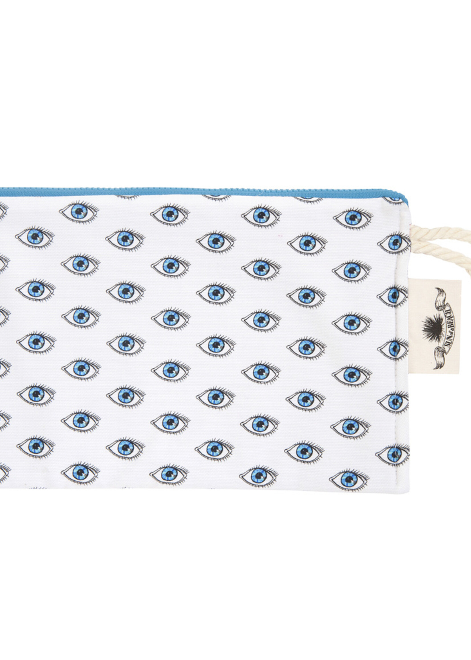 Sun of a Beach  katoenen strand clutch met boze oog patroon