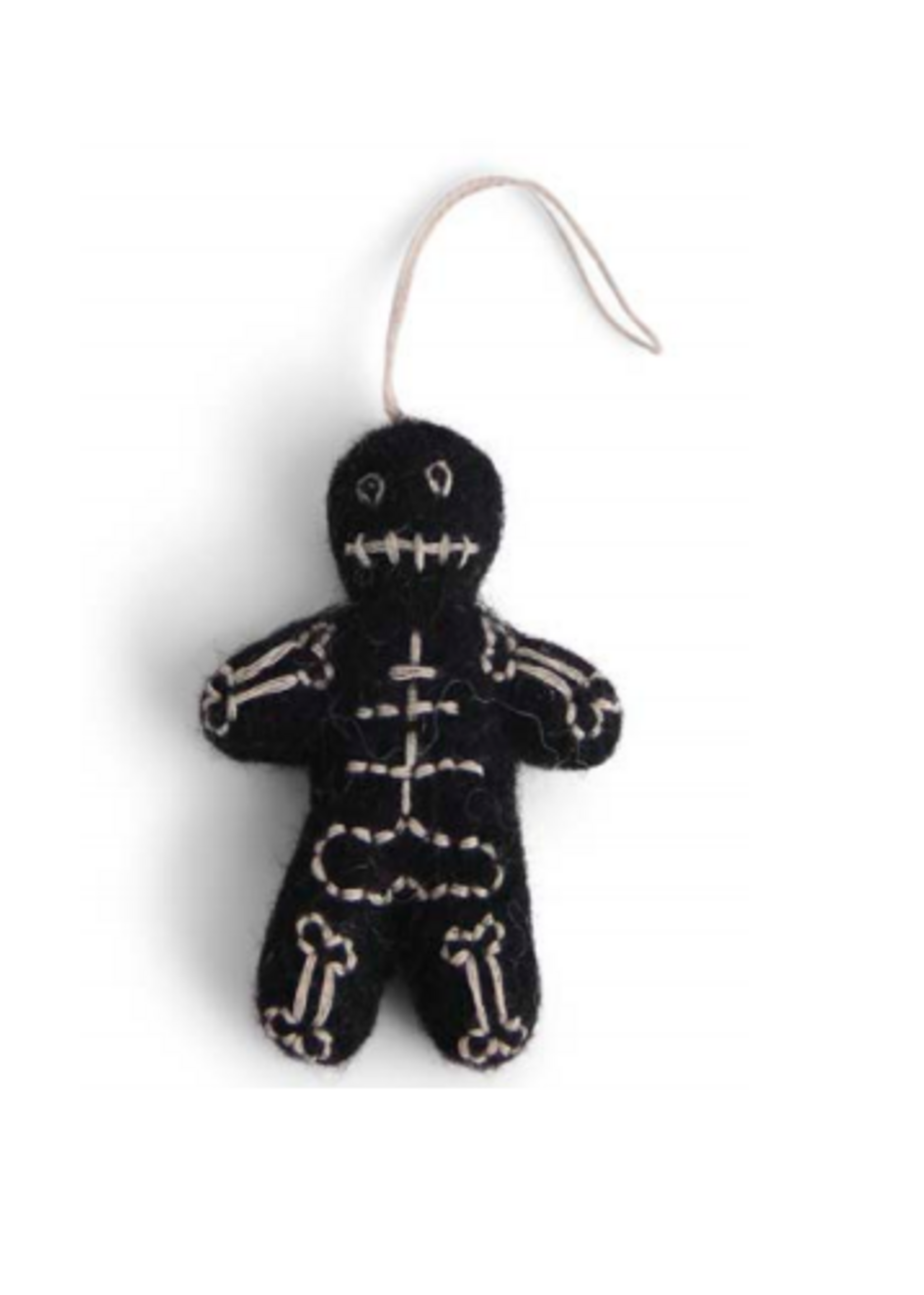 Én Gry & Sif handgemaakte vilten skelet Halloween versiering - decoratie hangertje
