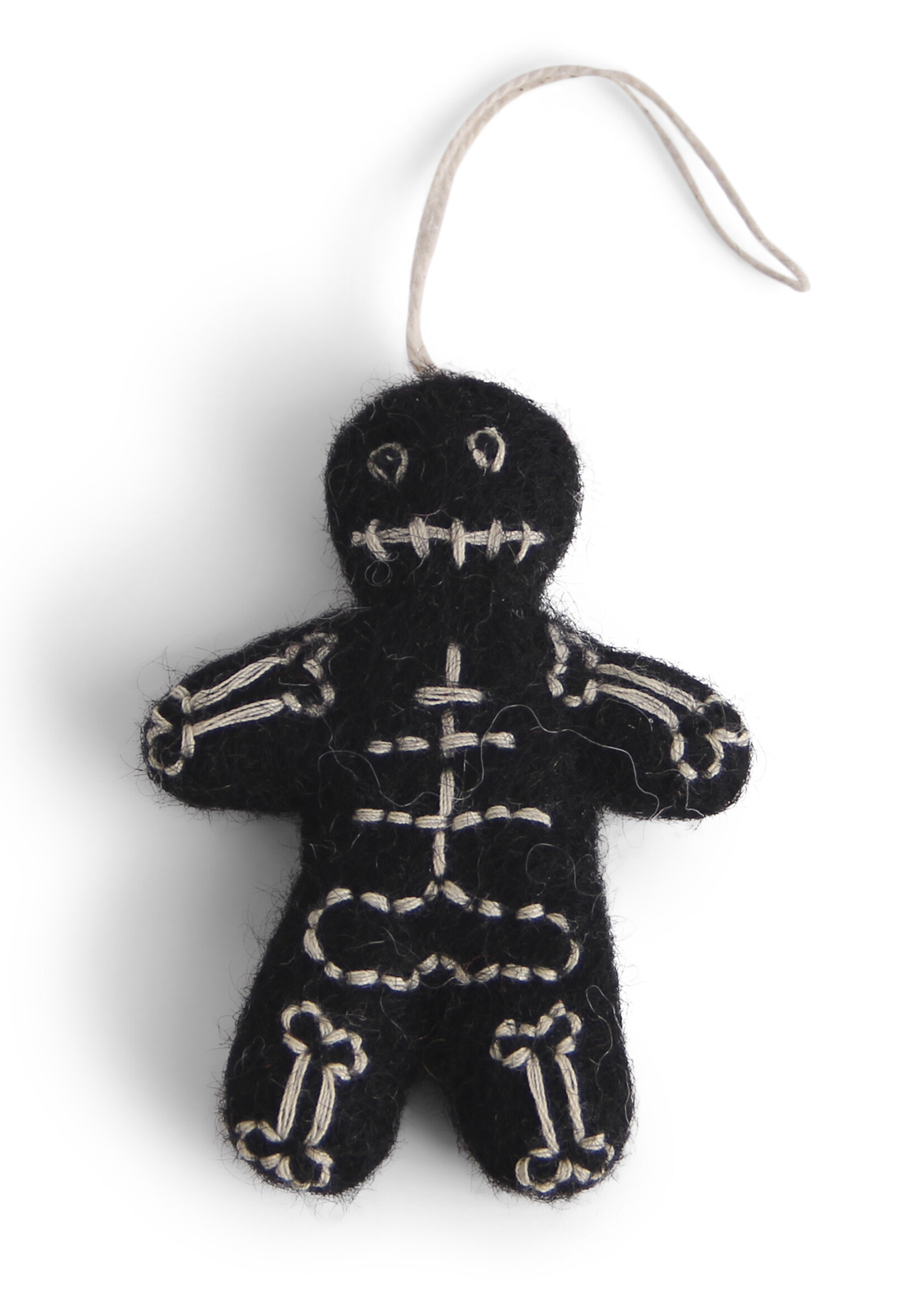 Én Gry & Sif handgemaakte vilten skelet Halloween versiering - decoratie hangertje