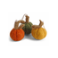 Én Gry & Sif drie handgemaakte vilten Herfst / Halloween Pompoenen in oranje, groen en geel - decoratie hangertjes