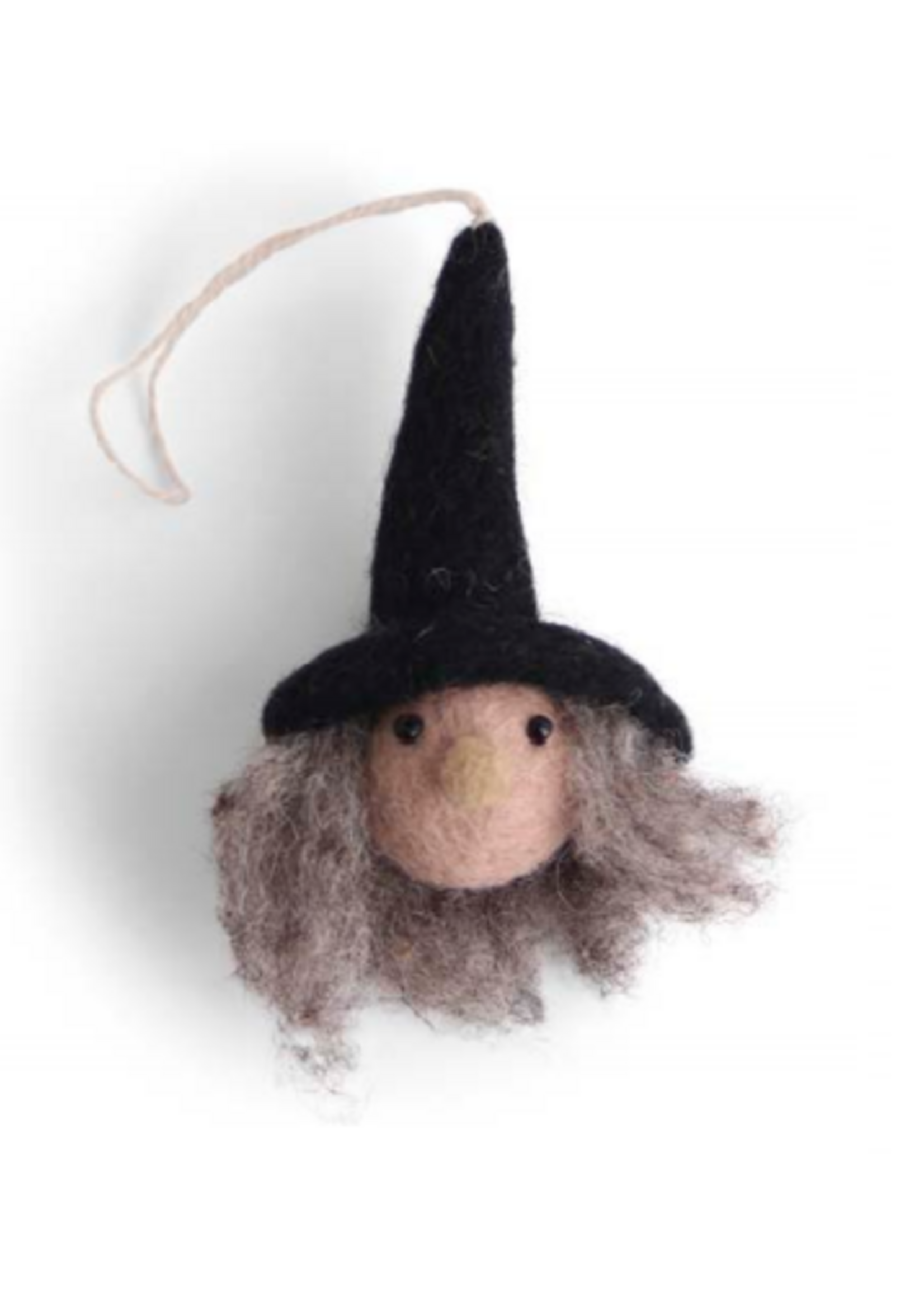 Én Gry & Sif handgemaakte vilten Heksje - Halloween versiering - decoratie hangertje