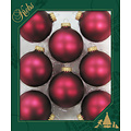 Glazen matte kerstballen cranberry rood effen 7 cm