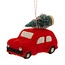 Kerst auto vilten kerstboom hanger 11 cm