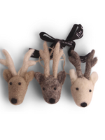Én Gry & Sif Kerstboomhangers Rendieren bruin en grijs - set van 3