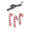 Én Gry & Sif drie handgemaakte vilten zuurstokken - rood en wit - kerstboom decoratie hangertjes