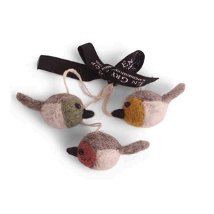 Gekleurde Vilten Vogeltjes - set van 3