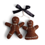 Én Gry & Sif handgemaakte vilten gingerbread boy & girl - kerstboom decoratie hangertjes