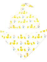 Rex London Set met Slabbetje en Babymutsje Kleine eendjes