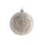 Krebs Glas Lauscha Glazen gesuikerde kerstbal zilver 8 cm