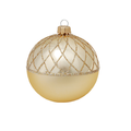 Krebs Glas Lauscha Glazen kerstbal goud met chique goud design 8 cm