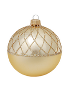 Krebs Glas Lauscha Gouden Kerstbal met Chique Goud Design