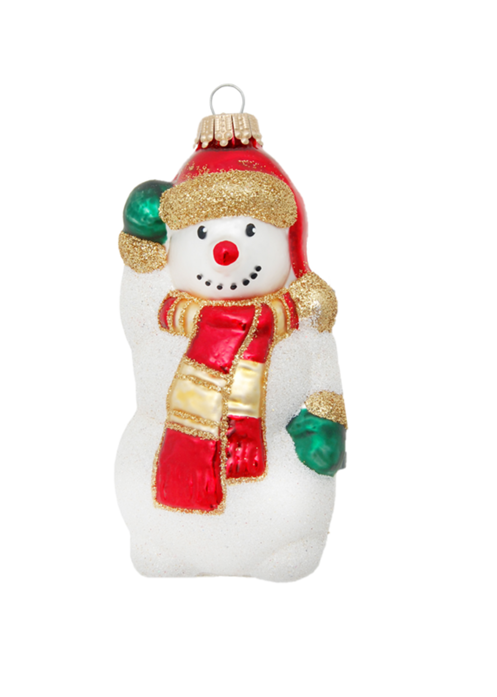 Glazen Frosty The Snowman kerstboom figuur - 12 cm
