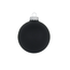 Glazen matte zwarte kerstballen effen 7 cm - met zilveren kroontje