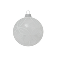 Krebs Glas Lauscha Glazen kerstbal transparant met chique wit design 8 cm
