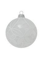Krebs Glas Lauscha Transparante Kerstbal met Chique Wit Design