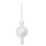 Piek voor de kerstboom mat zilver en witte decoratie 28 cm hoog