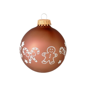 Kerstballen Bruin met Zuurstokken en Peperkoek Mannetjes