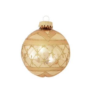 Kerstballen Goud met Gouden Glitterband