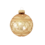 Glazen gouden kerstballen met gouden glitterband 7 cm