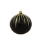 Kerstbal zwart mat met gouden glitter streepjes decoratie 8 cm - set van 3