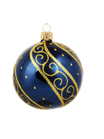 Blauwe Kerstballen met Luxe Gouden Decoratie