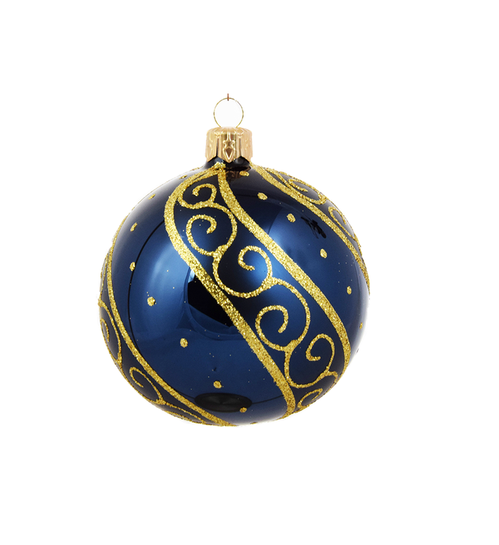 balkon meisje het internet Chique Blauwe Kerstballen met gouden luxe decoratie