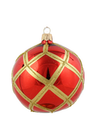 Rode Kerstballen met Gouden Ruitennet