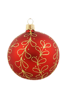 Rode Kerstballen met Gouden Glitter Strikjes decoratie