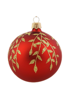 Rode Kerstballen met Gouden Kleine Blaadjes