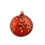 Set van 3 matte kerstballen rood met gouden blaadjes decoratie 8 cm