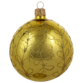 Set van 3 glanzende kerstballen goud met gouden glitter strikjes decoratie 8 cm