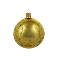 Set van 3 glanzende kerstballen goud met gouden glitter strikjes decoratie 8 cm