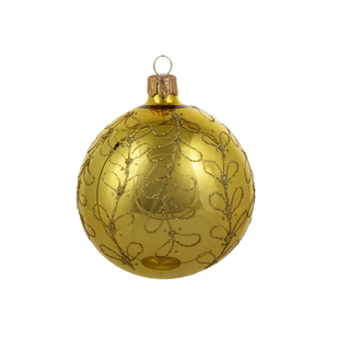 Gouden Kerstballen met Gouden Glitter Strikjes decoratie