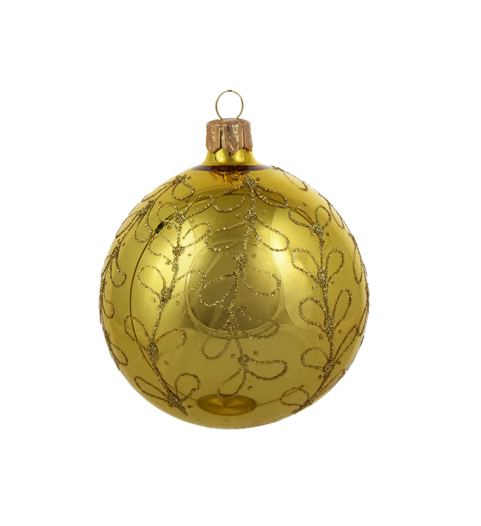 Set van 3 glanzende kerstballen goud met gouden glitter strikjes decoratie 8 cm