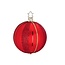 Inge Glas Manufaktur Rode kerstbal met gouden en rode glitter strepen 8 cm