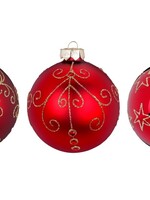 Robijn Rode Deluxe Kerstballen - set van 3