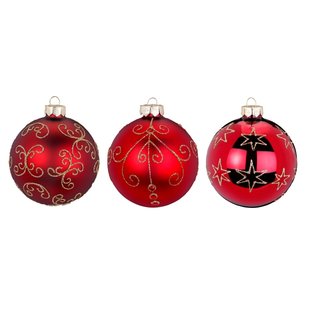 Robijn Rode Deluxe Kerstballen - set van 3