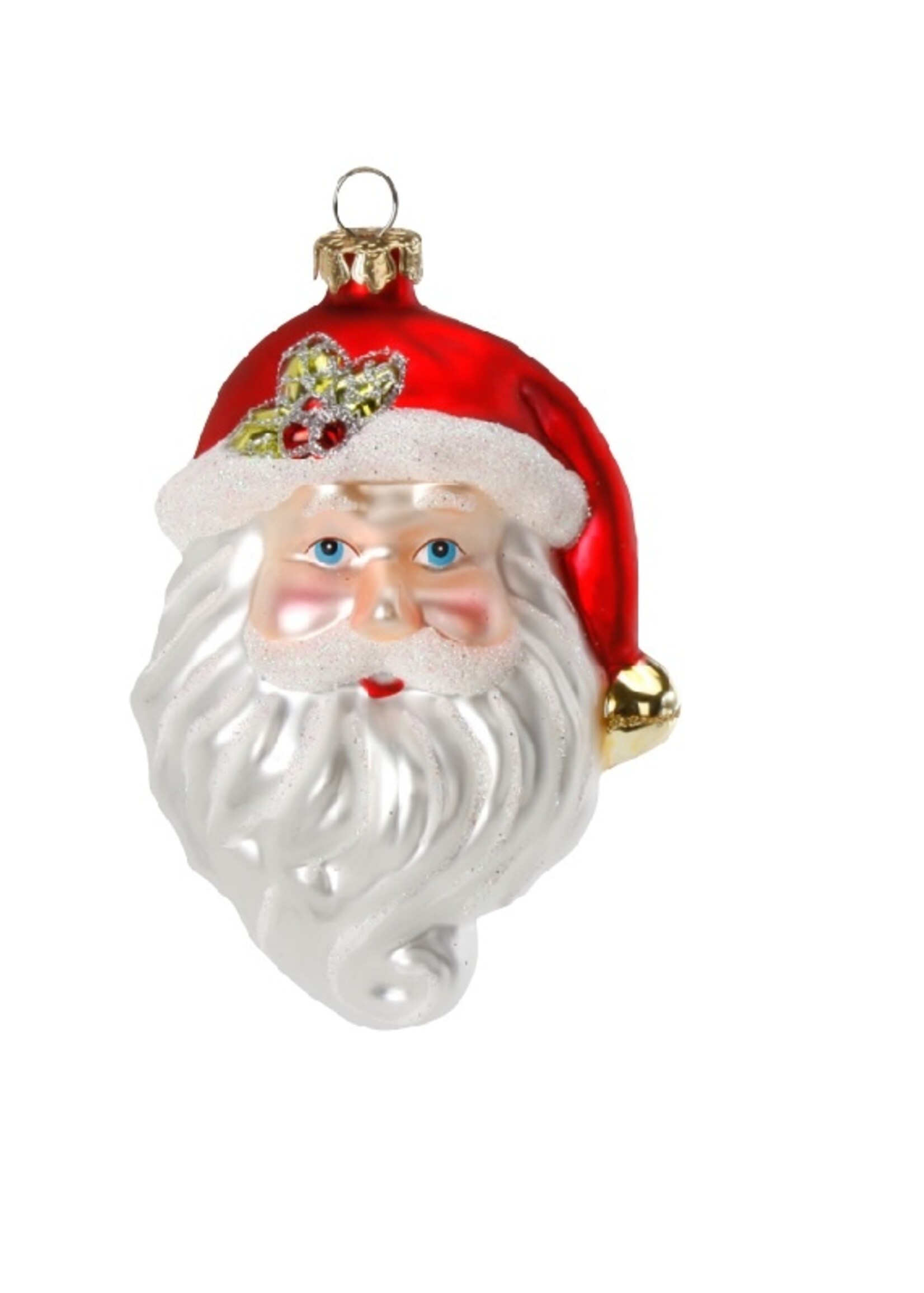 Glazen kerstman gezicht kerstboomdecoratie figuur 9,5 cm