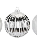 Luxe Zilveren en Witte Kerstballen - set van 3