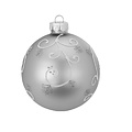 Set van 3 - Glazen hippe kerstballen zilver, verschillend gedecoreerd 8 cm