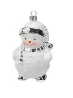 Schattige Sneeuwpop Wit en Zilver Kersthanger