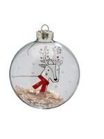 Set van 3 Transparante Kerstballen met Rendier en Gouden Sterren