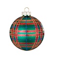 Set van 3 - Glazen ruitjes kerstballen rood, blauw en groen 8 cm