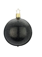 Inge Glas Manufaktur Kerstbal Zwart met Chique Glitter Effect