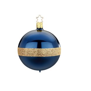 Kerstbal Twin Blauw en Goud