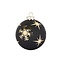 Set van 3 - Glazen kerstballen mat zwart, met gouden sterren en sneeuwvlokken 8 cm